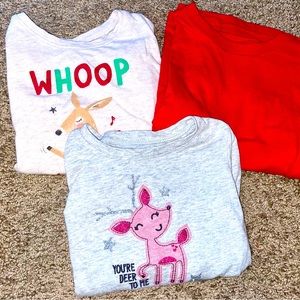 Christmas lot, girls long sleeve shirts 4T